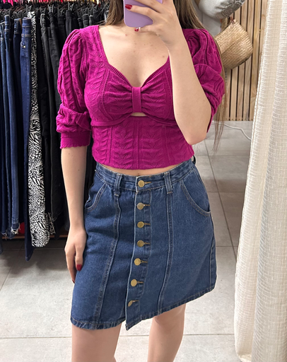 Pollera abotonada de jean